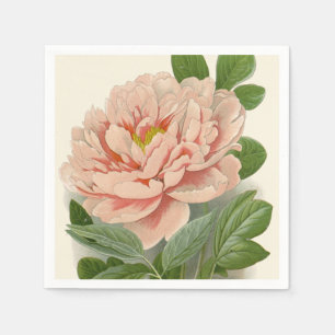 Tree Peony – Elegant Vintage Botanical Design Napkin