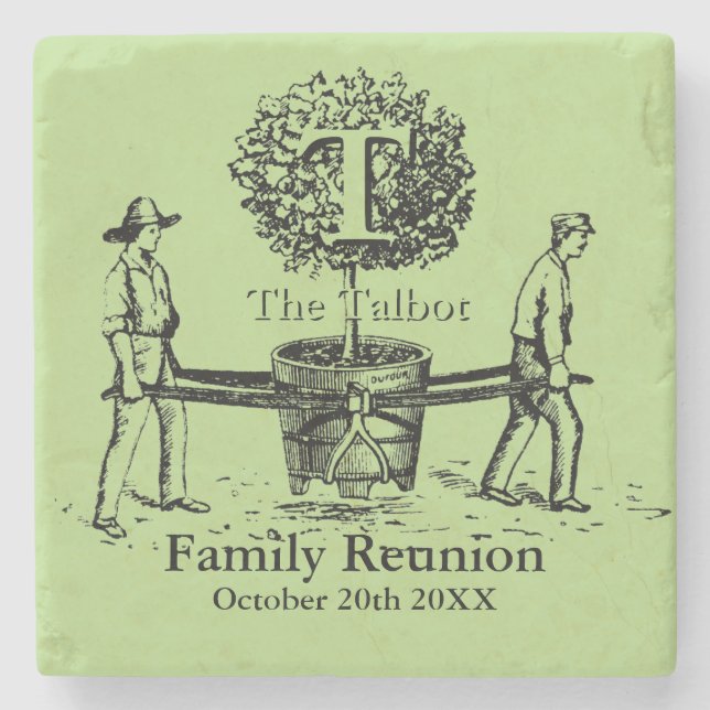 Tree Personalised Family Reunion Marble Coaster (Front)