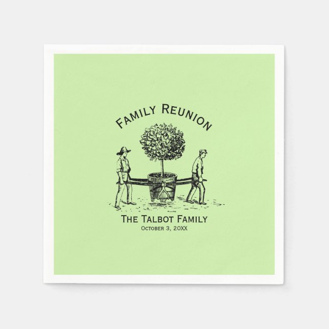 Tree Personalised Family Reunion Paper Napkin 2 (Front)