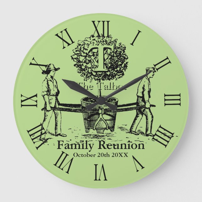 Tree Personalised Family Reunion Wall Clock (Front)