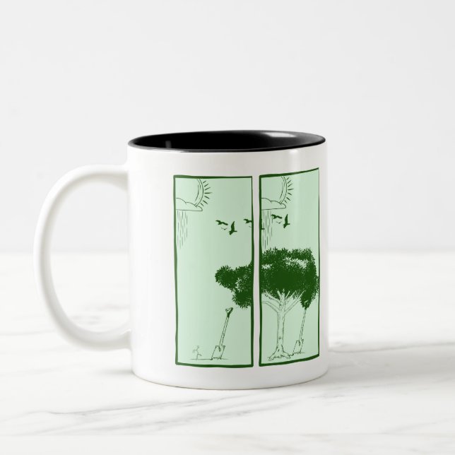 Tree Planting Two-Tone Coffee Mug (Left)