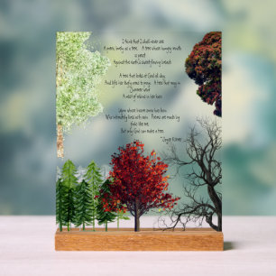 Tree Poem Joyce Kilmer Acrylic Sign