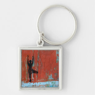 Tree Pose Yoga Girl KeyChain