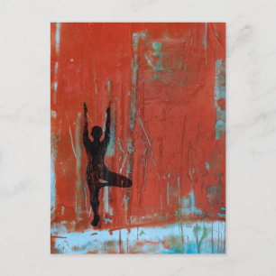 Tree Pose Yoga Girl Postcard