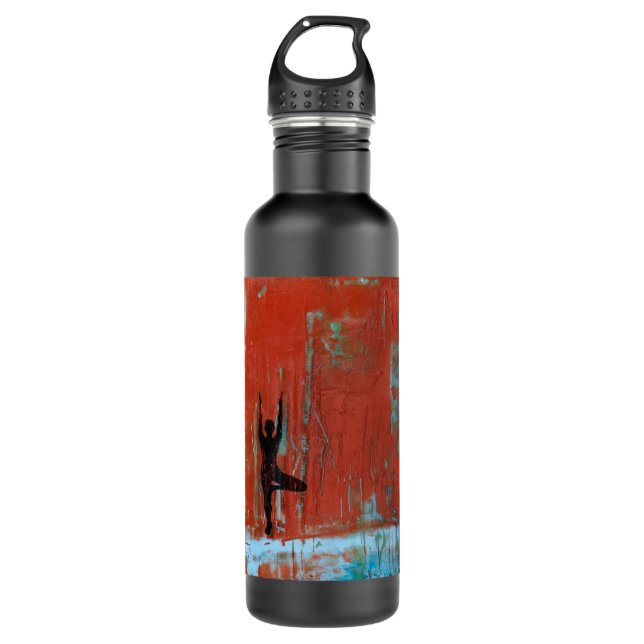 Tree Pose Yoga Girl Water Bottle (Front)