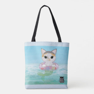 Tree Purrmaids with a Calico cat Tote Bag