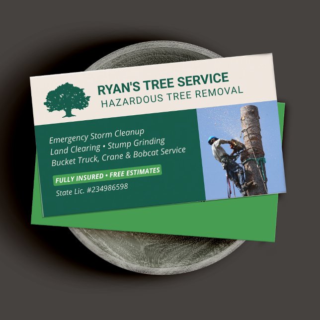 Tree Removal Service Photo Business Card (Creator Uploaded)