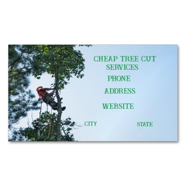 Tree Removal Services Magnetic Business Card (Front)