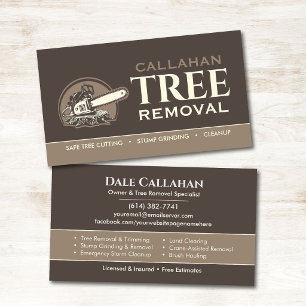 Tree Removal & Stump Grinding Services  Business Card