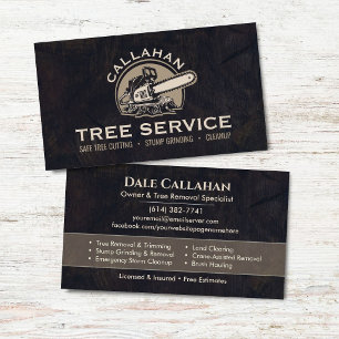 Tree Removal & Stump Grinding Services Business Card