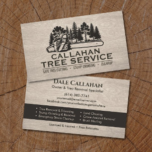 Tree Removal & Stump Grinding Services  Business Card