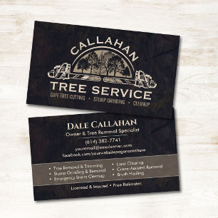 Tree Removal & Stump Grinding Services  Business Card