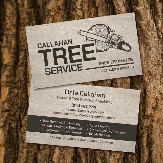 Tree Removal & Stump Grinding Services  Business Card (Creator Uploaded)