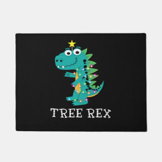 Tree Rex. Animal Pun Funny Dinosaur Christmas Paja Doormat