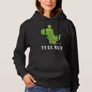 Tree Rex. Animal Pun Funny Dinosaur Christmas Paja Hoodie