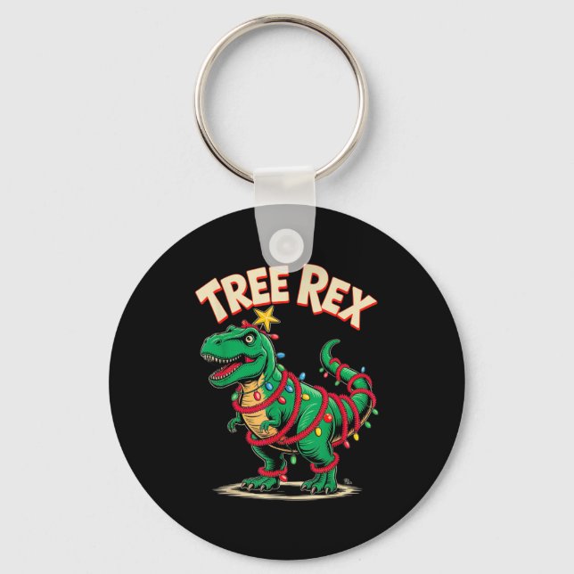 Tree Rex Christmas Costume T-rex Dinosaur Xmas Lig Key Ring (Front)