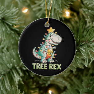 Tree Rex Christmas Dinosaur T Rex Xmas Lights Ceramic Tree Decoration