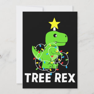 Tree Rex Christmas Dinosaur Tree Funny T Rex Dinos Invitation