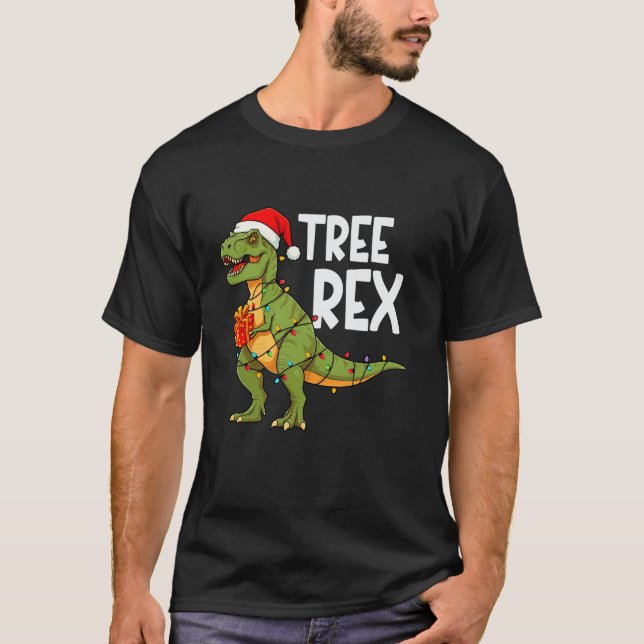 Tree Rex Christmas Dinosaur Tree T Rex Christmas B T-Shirt (Front)