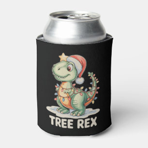 Tree Rex Christmas Dinosaur Xmas Lights T Rex Can Cooler