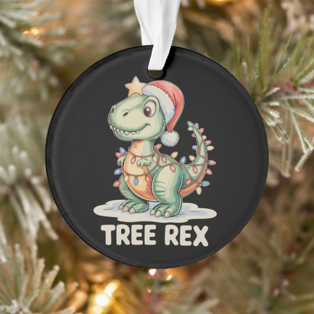 Tree Rex Christmas Dinosaur Xmas Lights T Rex Ornament (Tree)