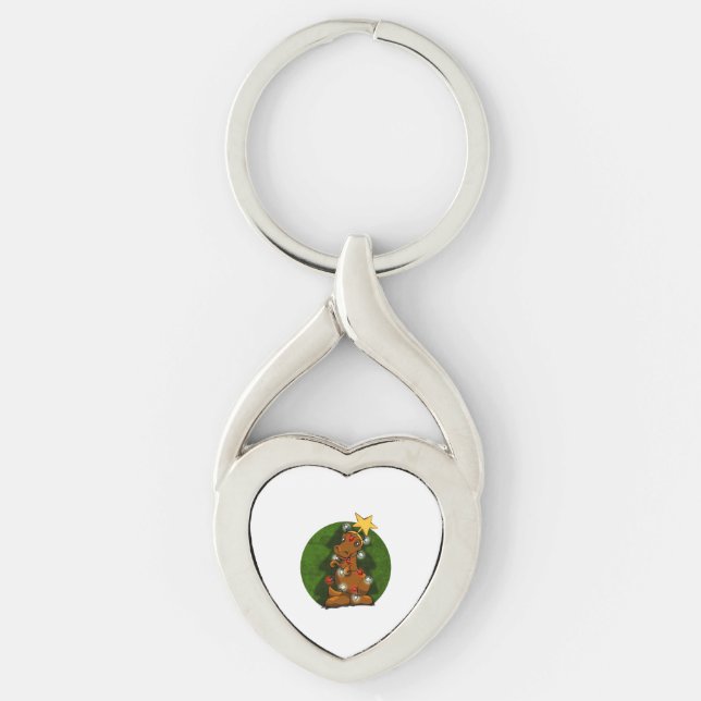 Tree Rex Cute Dinosaur Christmas Tree Holidays   Key Ring (Front)