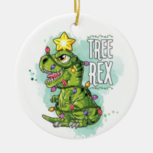 Tree Rex Dinosaur  Ceramic Tree Decoration