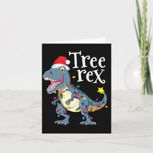 Tree rex dinosaur christmas  card