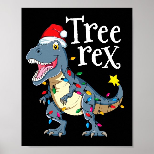 Tree rex dinosaur christmas  poster (Front)