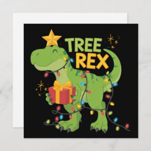 Tree Rex Dinosaur Family Christmas Group Matching Holiday Card