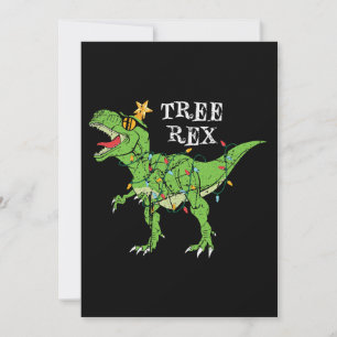 Tree Rex Dinosaur Funny Cute Christmas Pajama Xmas Invitation