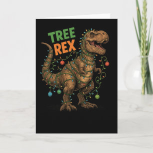 “tree Rex” Dinosaur Holiday Humour Christmas Tee Card