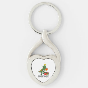 Tree rex dinosaur pajama Christmas gift for boys k Key Ring