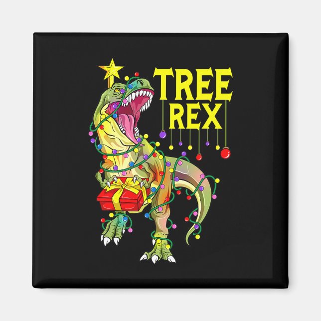 Tree Rex! Funny Christmas Paleontologist  Magnet (Front)
