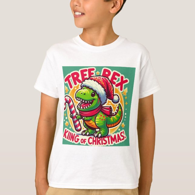 Tree Rex – Funny Christmas T-Rex T-Shirt (Front)
