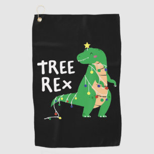 Tree Rex Funny Christmas Tyrannosaurus Rex Dinosau Golf Towel