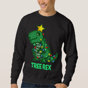 Tree Rex Funny Cute Retro Christmas Dino Sweatshirt