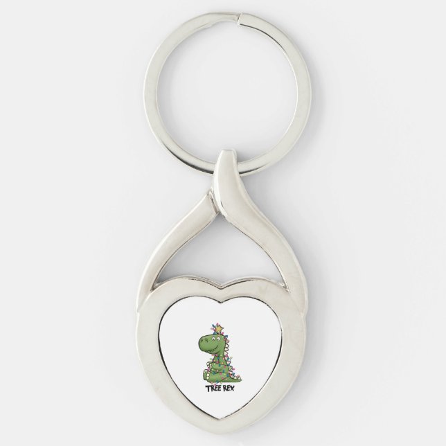 Tree Rex Funny Dinosaur Christmas Gifts   Key Ring (Front)