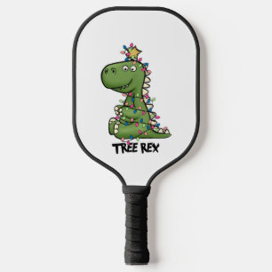 Tree Rex Funny Dinosaur Christmas Gifts Pickleball Paddle