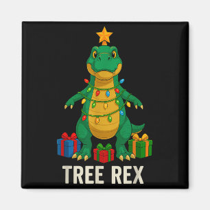 Tree Rex Funny Dinosaur Christmas Magnet