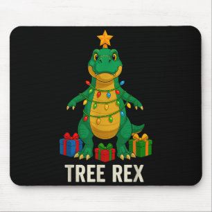 Tree Rex Funny Dinosaur Christmas Mouse Mat