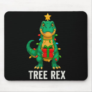 Tree Rex Funny Dinosaur Christmas  Mouse Mat