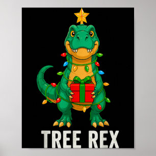 Tree Rex Funny Dinosaur Christmas Poster