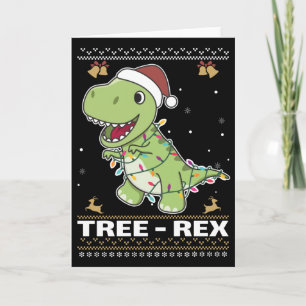 Tree-Rex Funny Dinosaur Pun T-Rex Card