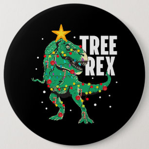 Tree Rex Funny TRex Lover Dinosaur Christmas Tree 6 Cm Round Badge