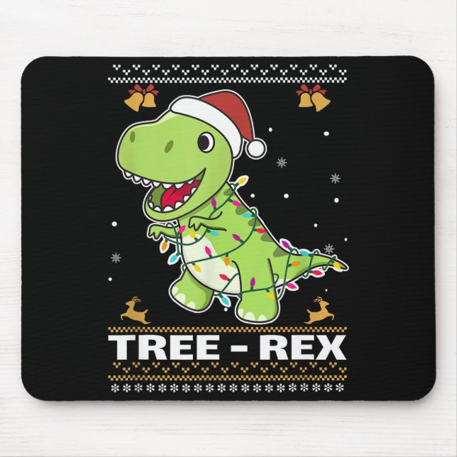 Tree Rex Funny Tyrannosaurus Rex Christmas Pun  Mouse Mat (Front)
