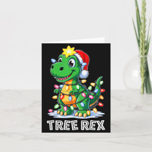 Tree Rex Funny Xmas T Rex Christmas Dinosaur Boys  Card