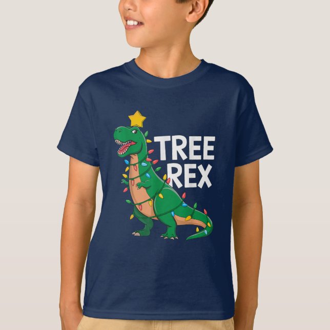 Tree Rex T-Rex Christmas Costume Xmas T-Shirt (Front)
