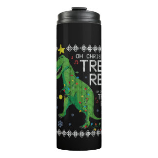 Tree Rex Ugly Christmas Sweater Dino T-rex Funny O Thermal Tumbler