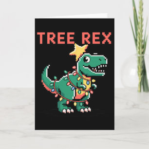 Tree Rex Ugly Christmas Sweater Dinosaur Christmas Card